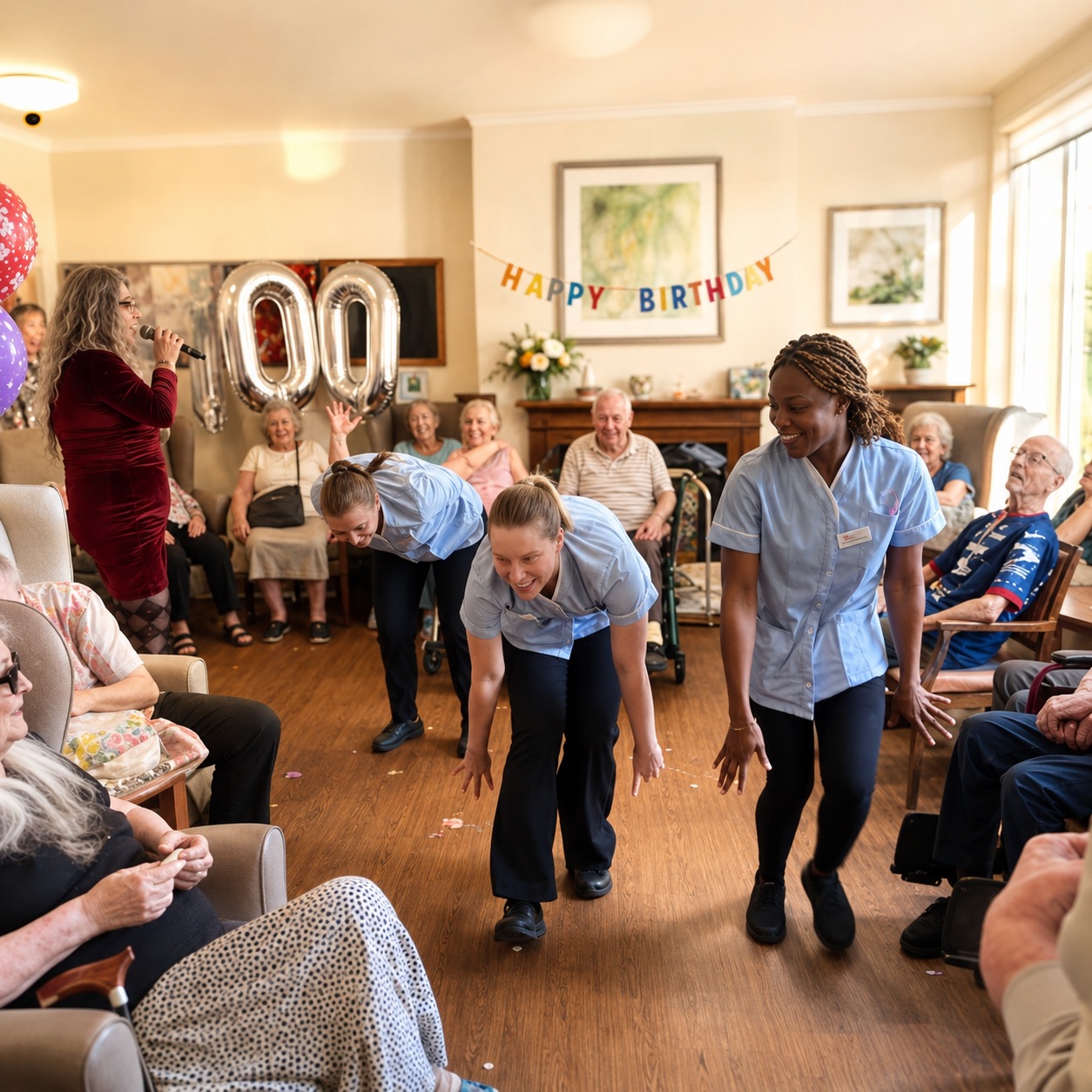 Residents taking part in the daily activities programme at Burleigh House, Baldock