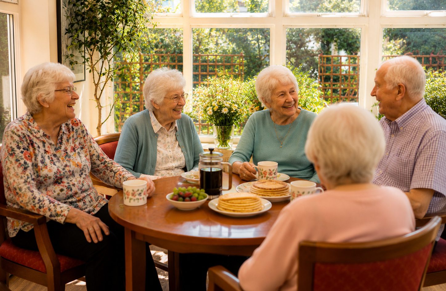 Residents and staff at Burleigh House, our family-run residential care home in Baldock