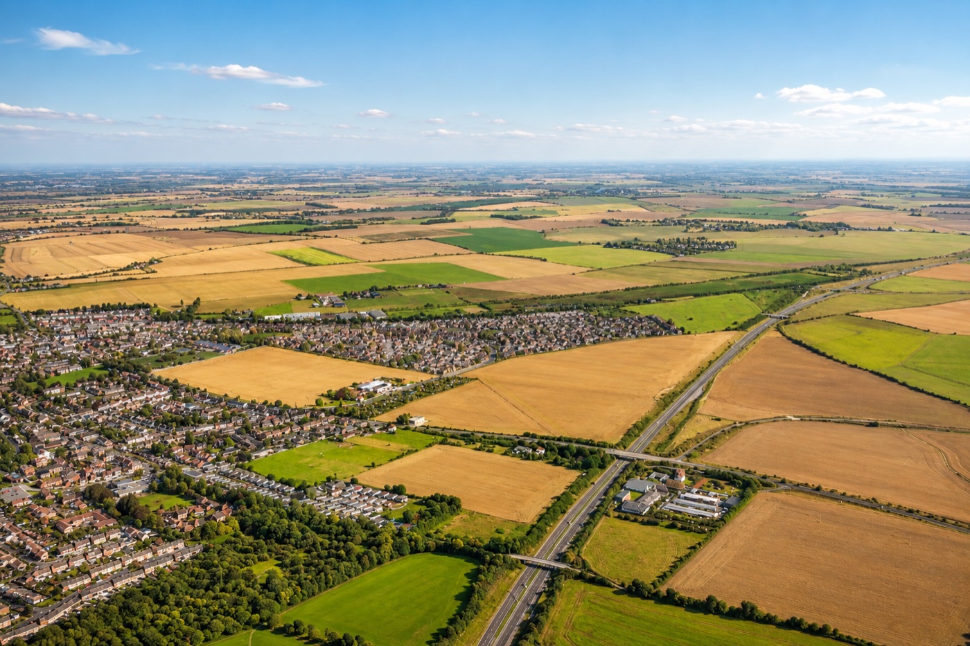 Countryside view representing care homes across Hertfordshire